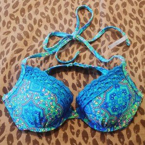 Aerie Nina Teal Paisley Bikini Top